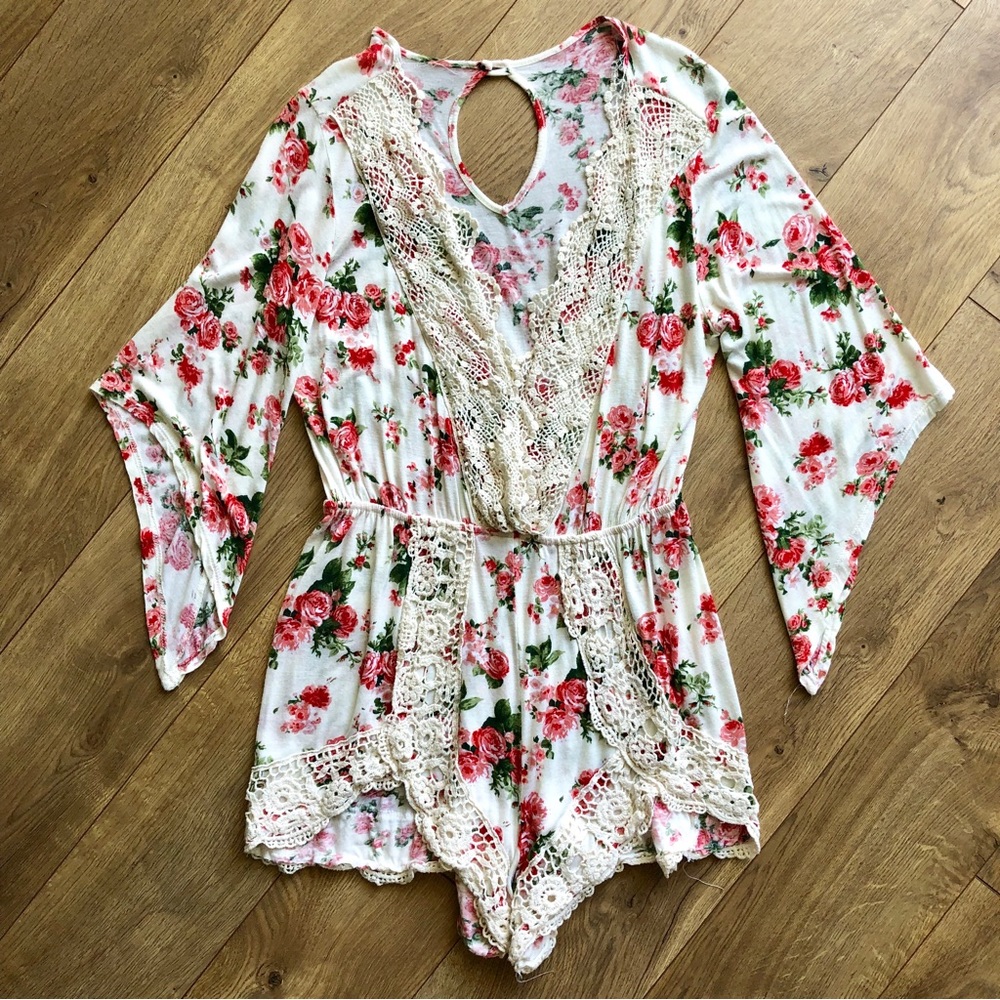 Floral romper / beach cover-up
